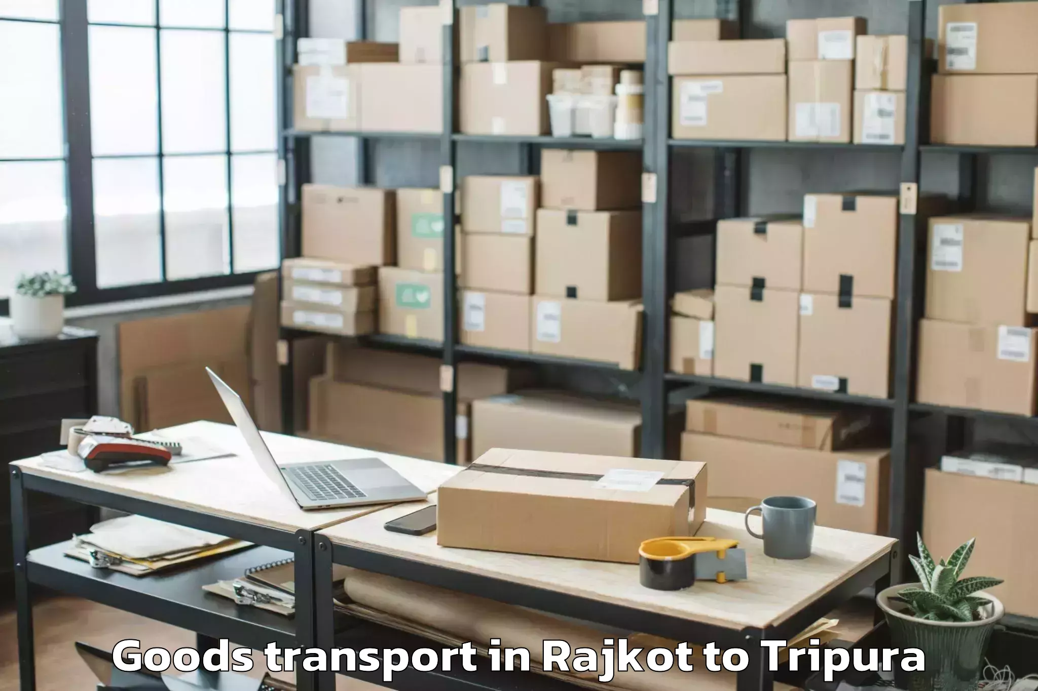 Affordable Rajkot to Jampuijala Goods Transport